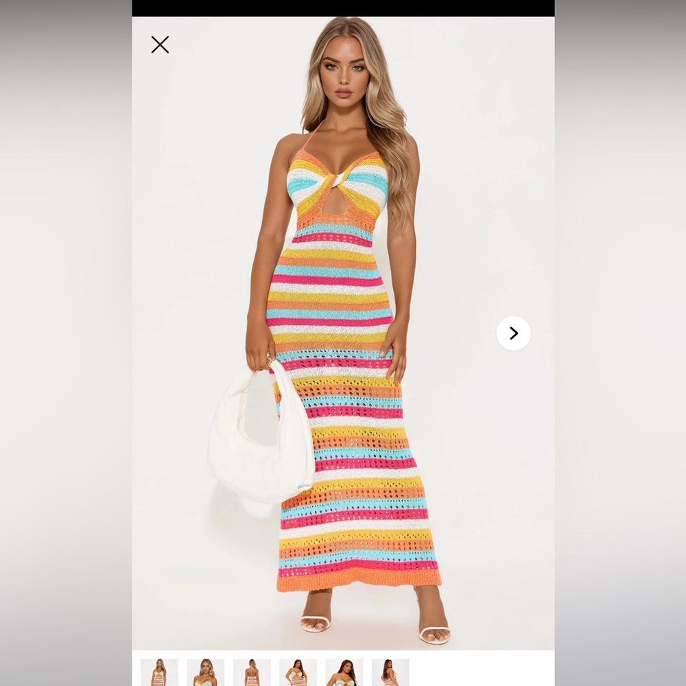 🔆On Your Mind Crochet Maxi Dress - Multi Color